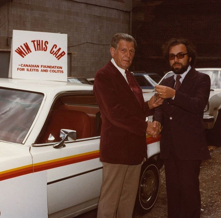 getgutsycanada's tweet photo. #ThrowbackThursday to the 70s, when we used to raise money by raffling off a car. Here is one of our lucky winners with his brand new Mercury Bobcat 🚗.
We sure have come a long way as we continue to work to #MakeItStopForLife. https://t.co/SkRGav3hSa