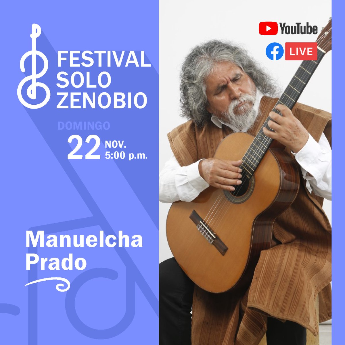 manuelchaprado's tweet photo. Con motivo del centenario del gran Zenobio Dagha, participamos a ustedes el Festival "Solo Zenobio". Este Dom. 22 Nov. desde las 5.00 pm, vía Facebook Live y Youtube de la página Zenobio Dagha - Centenario. ¡Suyasayki!. 🏔 https://t.co/9gBHjH8yY2