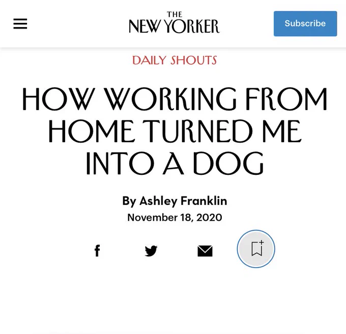 New New Yorker comic about how I'm a dog now! ? https://t.co/jykuN2CCFS 