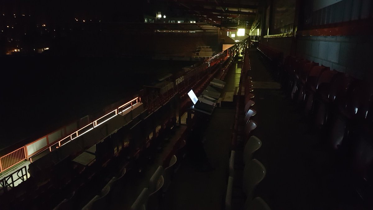 L: Locked inAs often the last one to leave, getting trapped in empty grounds was an occupational hazard.I once considered sleeping in the South Stand Upper before breaking my way out. The ever-sympathetic  @Chris_Williams_ got a page out of it in the following week’s programme.