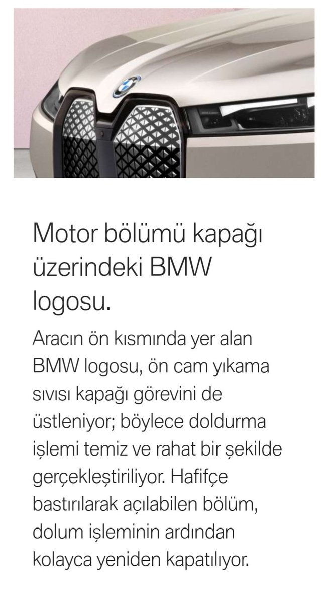 svsacikgoz's tweet image. BMW iX tanıtıldı. #iX&apos;de kullanılan #shytech sistemi ve detayları...
Ön BMW logosu cam yıkama sıvısı kapağı görevi de görüyor. İlginç bir tasarım. #bmw #iXGen #iNext #NextGen #EVs #ElectricVehicles
