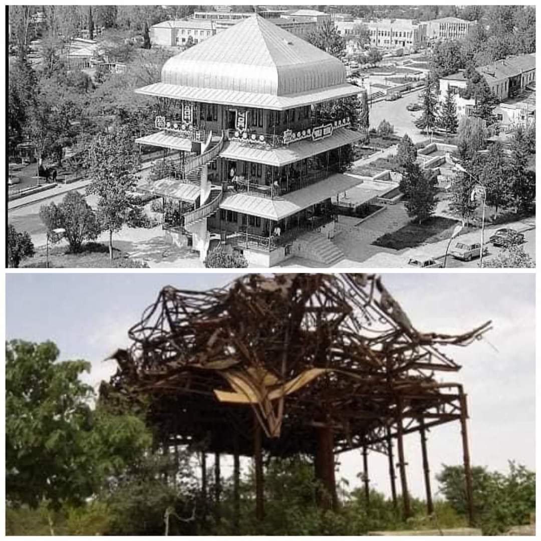 Seva20834433's tweet photo. Agdamdakı məşhur çay evi və onun erməni barbarlarından geriyə qalan halı. https://t.co/zcAK81SGyE