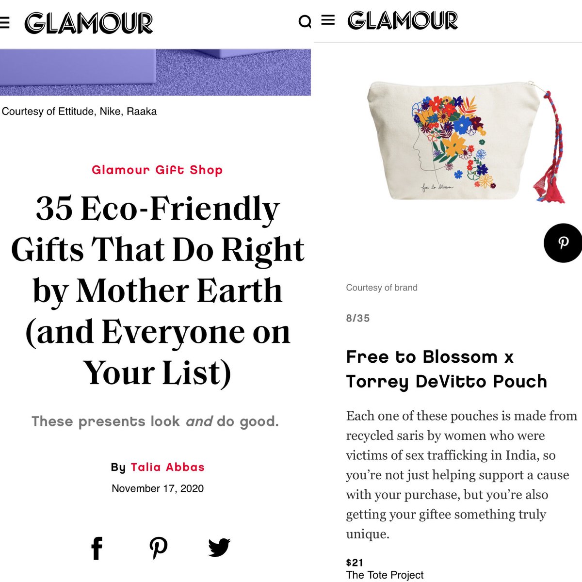 Thanks for the shoutout, @glamourmag ! #shopEthically #GiftsThatDoRight #TheToteProject @TheToteProject