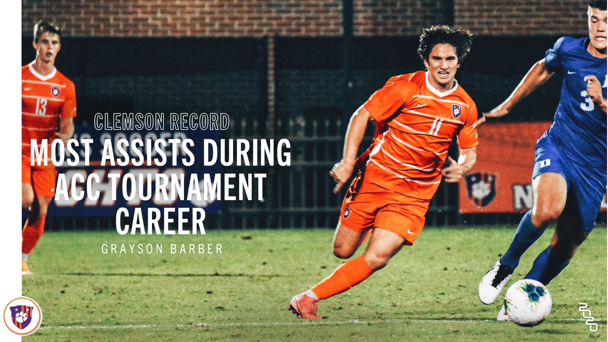 ⚽️Did you know...⚽️

Grayson Barber's assist last night was the fourth of his ACC Tournament career, a mark which sets a new #ClemsonUnited record!