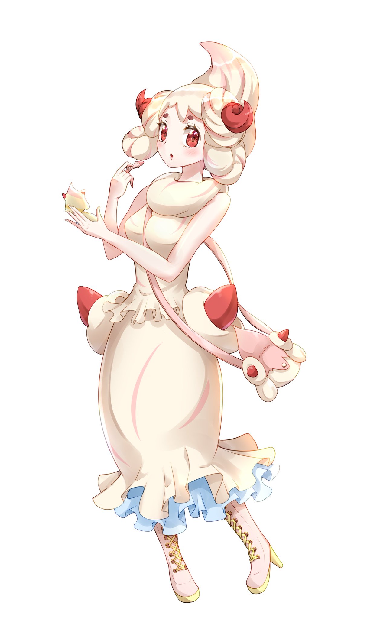 綵花 マホイップと リクエストを頂いたメガディアンシーの擬人化イラストです リクエストありがとうございました ポケモン 擬人化 ポケ擬