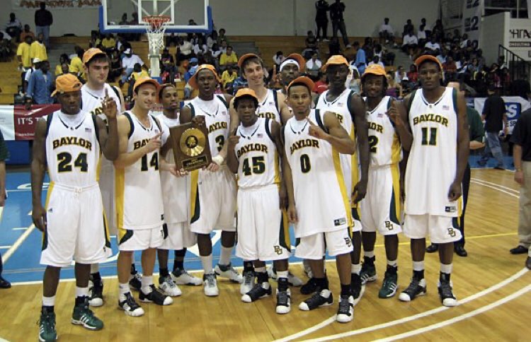 11/19/2007 - Lace Dunn drops in 17 points to lead Baylor to a 62-54 win over Winthrop in the title game of the Paradise Jam. This was Baylor’s first win of an 8 team tournament since the 1968 East Carolina Classic.Doesn’t everyone look happy in their orange winner hats