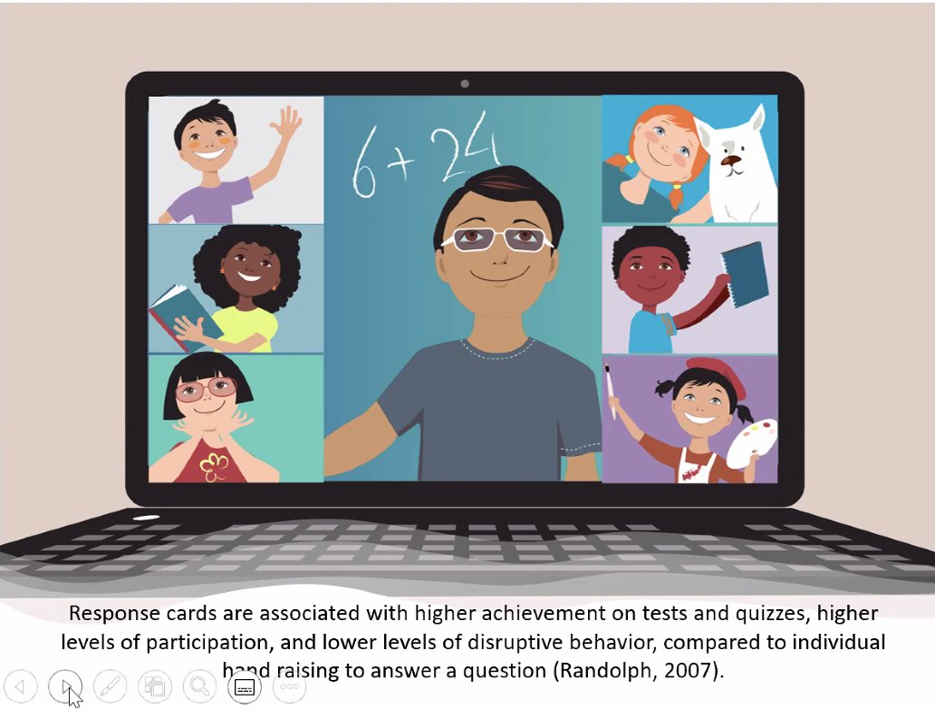 AmandaLMarch's tweet photo. "Response Cards" can be a game-changer for assessment of learning during synchronous distance instruction. The research is clear! @VinceBusta @DFISHERSDSU @NancyFrey @CorwinPress #AssessmentDL #DistanceLearning202 https://t.co/xDtX3AWXFr
