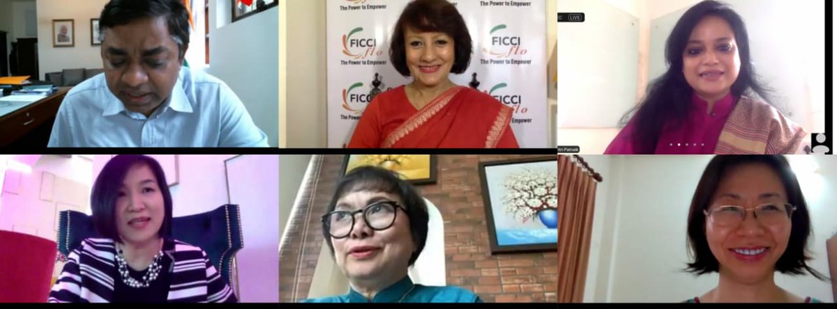 FICCIFLO's tweet photo. H.E. Dr. Madan Mohan Sethi, Consul-General Ho Chi Minh City with Jahnabi Phookan, President Flo during "opportunities & potential for Business collaboration between women entrepreneurs of India & Vietnam" as part of FLO W7 initiative. #oneflo #FLOW7 #indovietnam #HAWEE @AmbHanoi https://t.co/xG0xImHRce