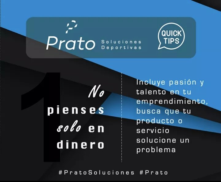 Pratos7's tweet photo. Es momento de crear, las crisis son el origen de muchos negocios exitosos y el deporte es una oportunidad magnífica para emprender.

#Prato #PratoSoluciones #SportBusinessPlace #PoweredByPrato https://t.co/p0FYrv8Ekv