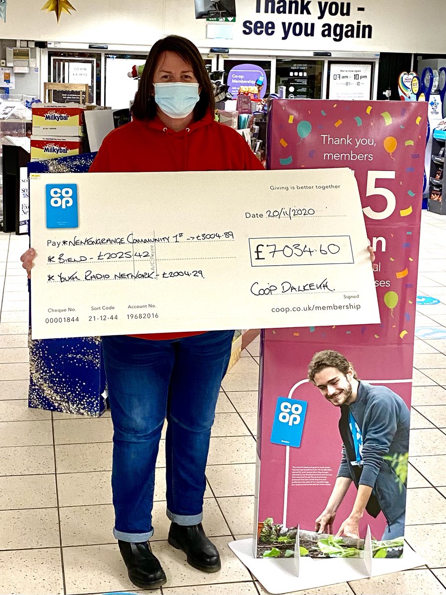 Newtongrange1st's tweet photo. Today is the Big  @coopuk payout Day for local causes in #Newtongrange who  benefit from the local community fund. Fiona from NC1 was delighted  to accept the cheque on behalf of the 3 causes benefiting from the fund. A total of £7025 was given out #itswhatwedo https://t.co/jF2eINN80O