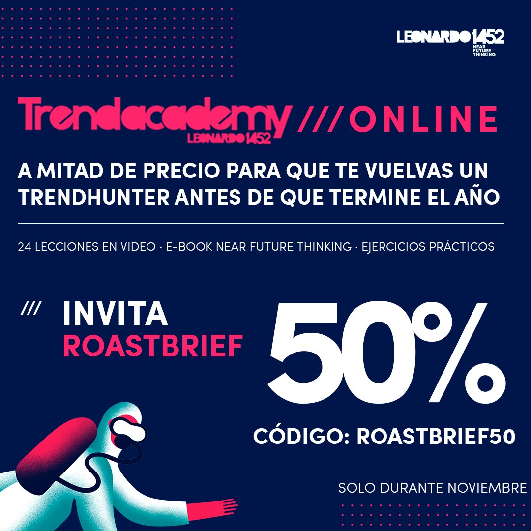 roastbrief's tweet photo. En esta época de descuentos te recomendamos invertir en tu formación profesional.
En alianza con nuestros amigos de @Leonardo1452 les traemos una promoción para que tengan la oportunidad de entrenarse como trendhunters con el #TrendAcademy Online🏄🏄
https://t.co/UBpHmxWLY6 https://t.co/9WY36ZQBLy