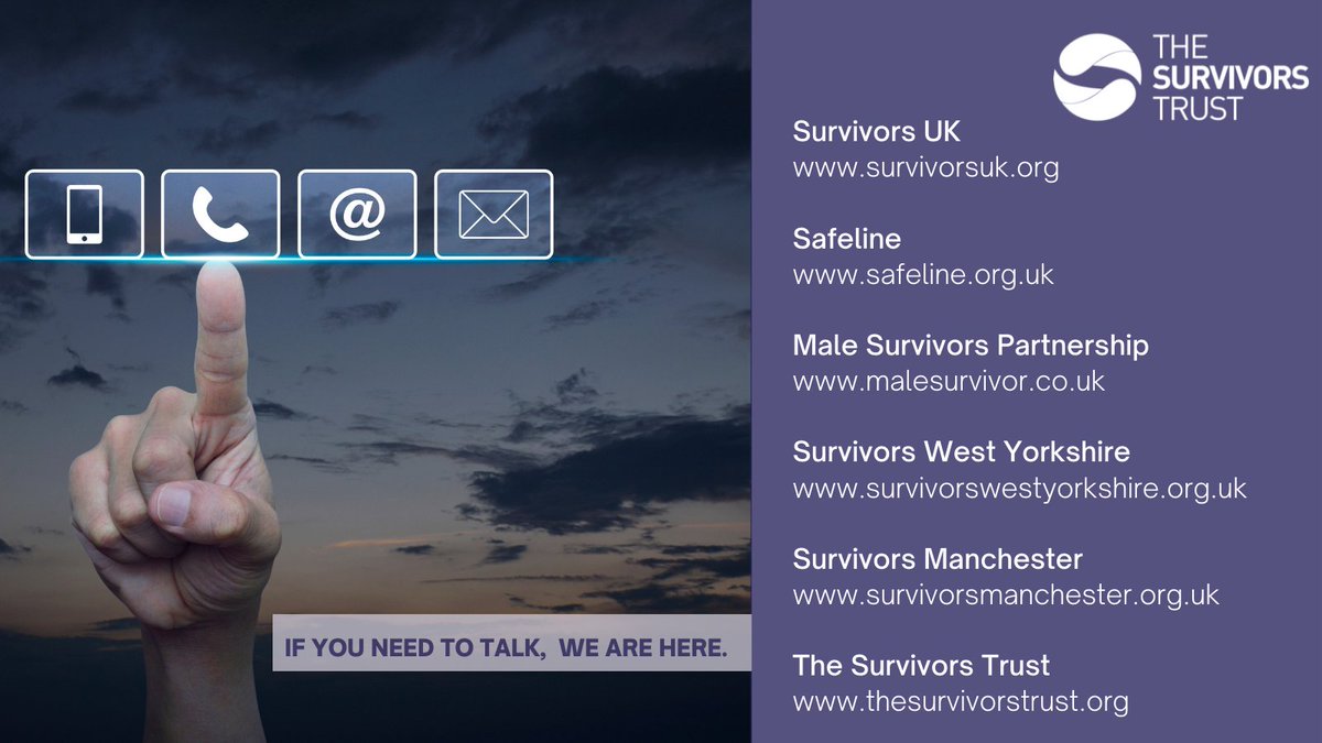 survivorstrust's tweet photo. If you, or someone you know is a male survivor who needs support, there are charities with services specifically tailored for men. They can provide a safe space to talk and help survivors navigate difficult feelings or memories. #YouAreNotAlone #TraumaRecovery @UKMensDay https://t.co/Zw1jCawWdB