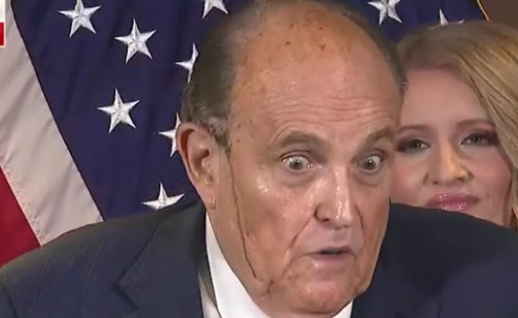 The douche water running down Rudy's face during their press conference is a perfect representation of