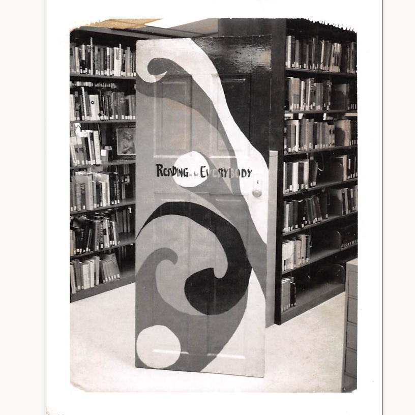 sandburglibrary's tweet photo. Sometime in the 70s this door was painted for National Library Week. We missed celebrating this week on campus with all of you in the spring. #ThrowbackThursday #ReadingisforEverybody https://t.co/nCUD5oLMtH