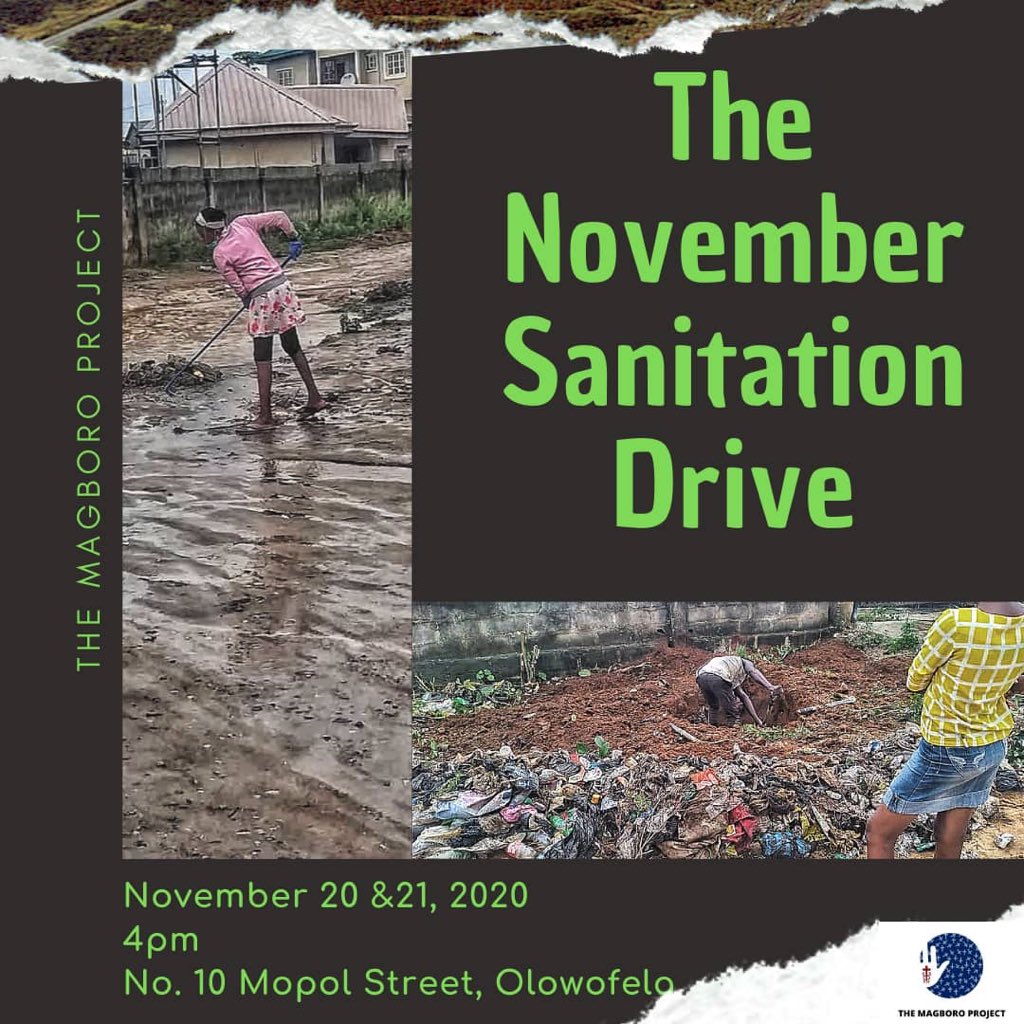 magboroproject's tweet photo. The Magboro November Sanitation Drive is here again

Join us and encourage your own sanitation drive

#sanitationNovember #keeptheenvironmentclean https://t.co/8tjZqlhikH