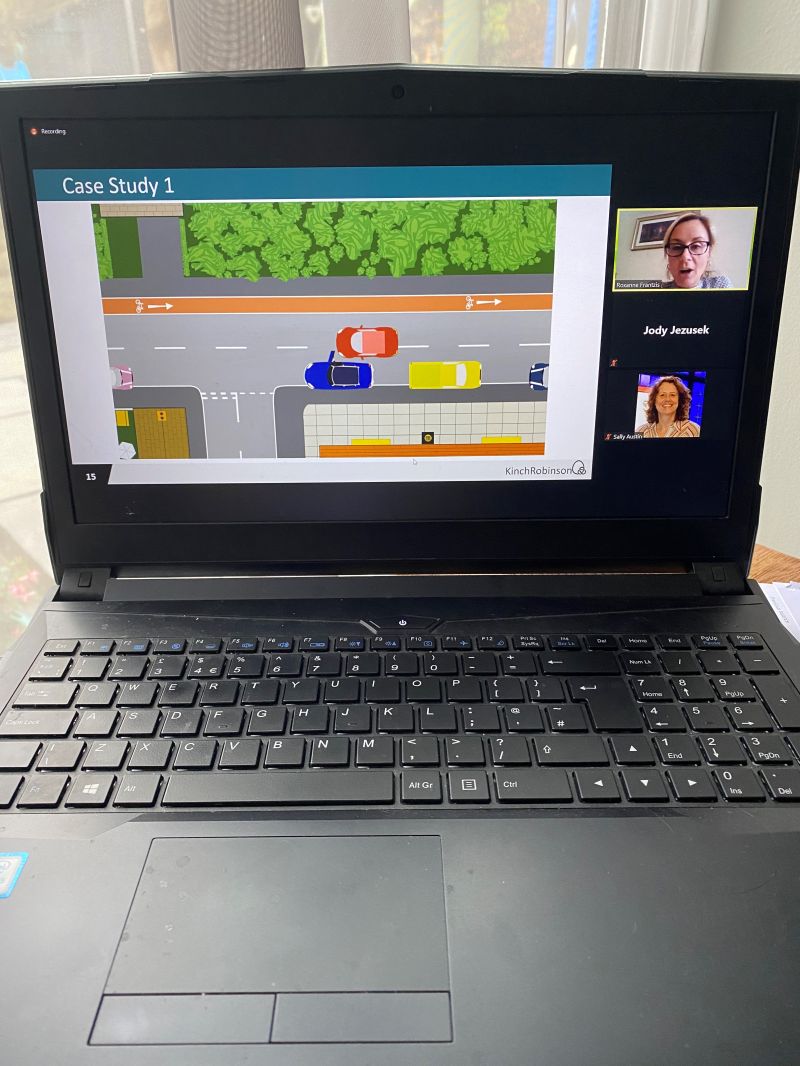 Our motor claims liability training taster session on a laptop with Zoom