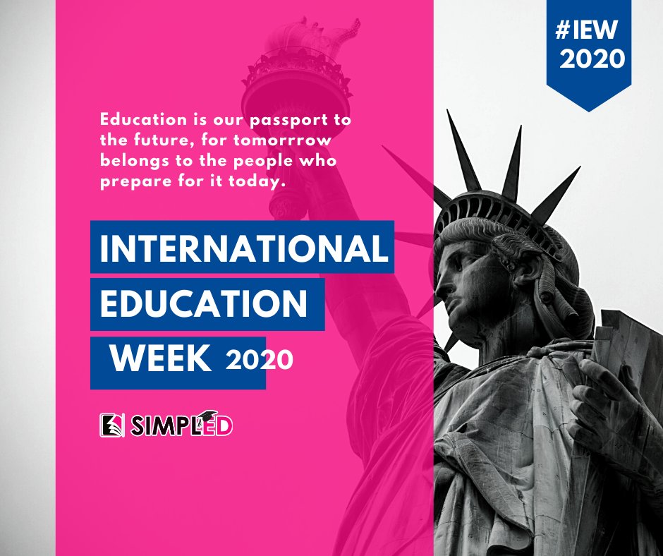 SimplED__'s tweet photo. Simpled wishes Happy International Education Week to all IEM fraternity.

#IEW2020 #Simpled #Intled #HigherEducation #StudentRecruitment #Indiafairs https://t.co/C7ho9dgdpT