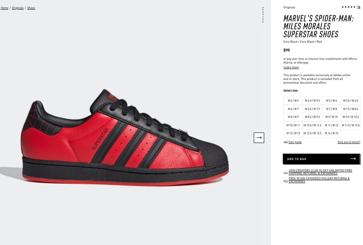 Adidas miles morales restock Clearance