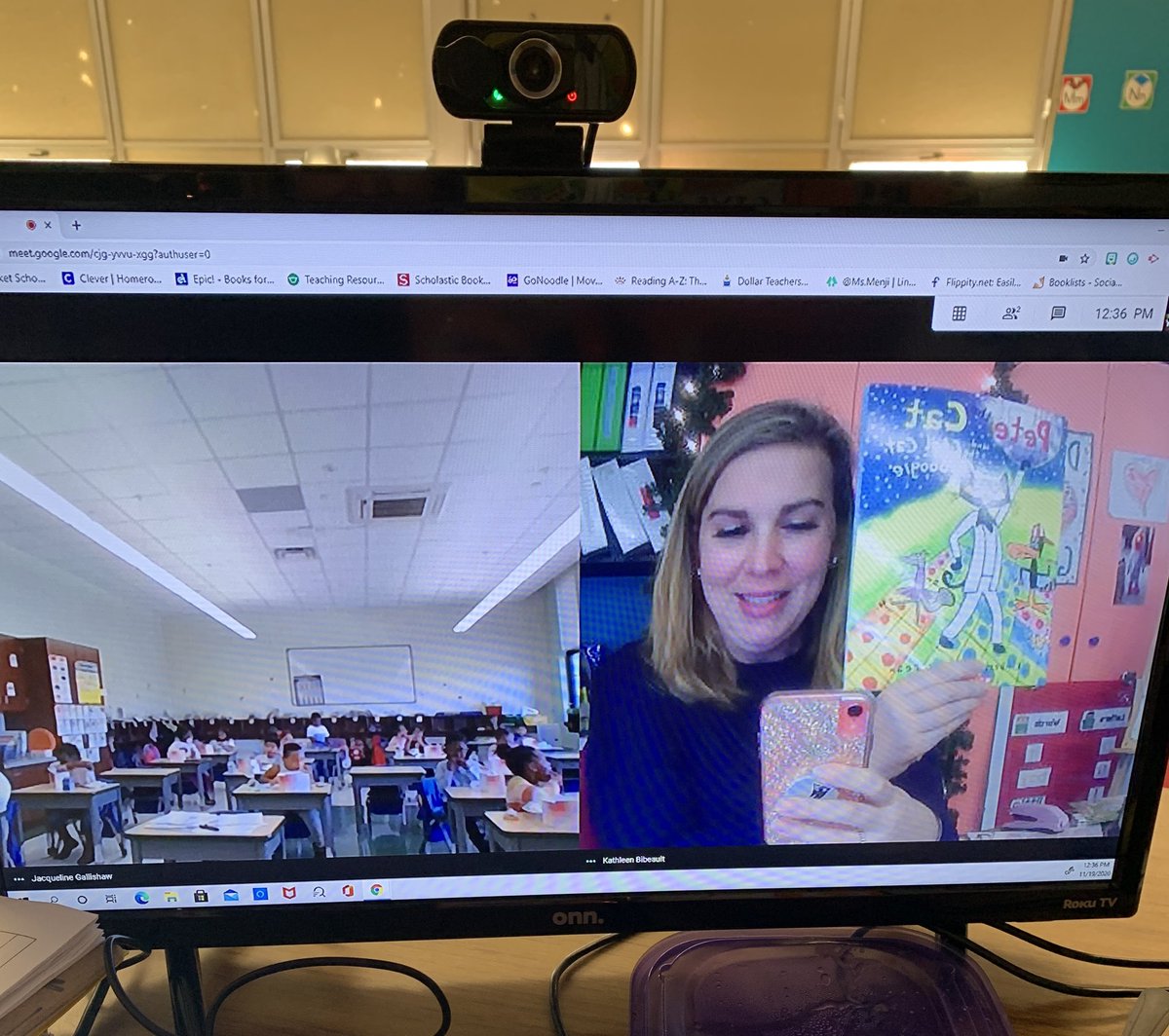 I got to “meet” with my MLL students from last year and read them a story while they ate lunch. It was so great to see their faces and hear their voices again!!!