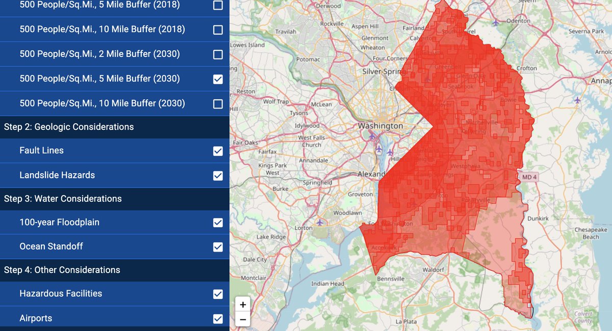 One thing I want to flag in the energy footprint dialogue is the fact that under current regs, the places where we can actually site nuclear plants is potentially limited. I just mapped my county and there are one or more potential siting issues across the whole county