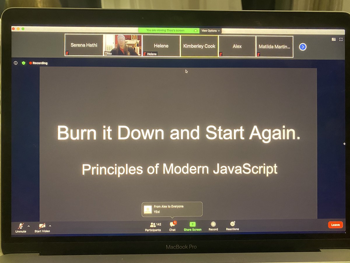 attr_reader's tweet image. Been a while since I’ve attended a @codebar event - really enjoying today’s session on writing more flexible, readable and predictable JavaScript with @joesmorgan this evening!