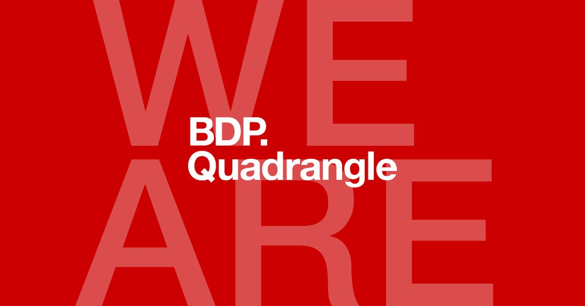 BDPQuadrangle's tweet photo. Big news - we’re now operating under a new name, BDP Quadrangle! 

Why our new name? BDP Quadrangle retains our brand while embracing our place as the North American headquarters of global multi-disciplinary firm @bdp_com.

https://t.co/Sqc6jkUYSZ

#BDPQuadrangle #BDP #Quadrangle https://t.co/WGqBV9yhKO
