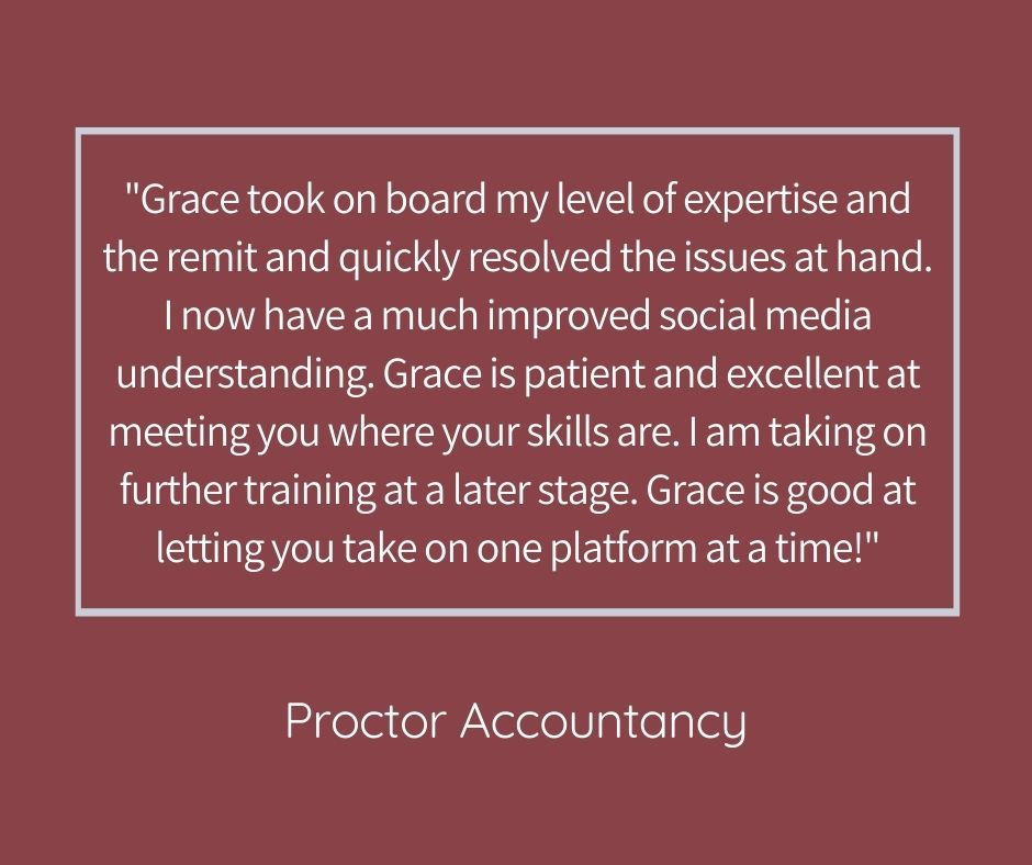 A recent testimonial from a client who I provided a bespoke social media strategy for. 🙌