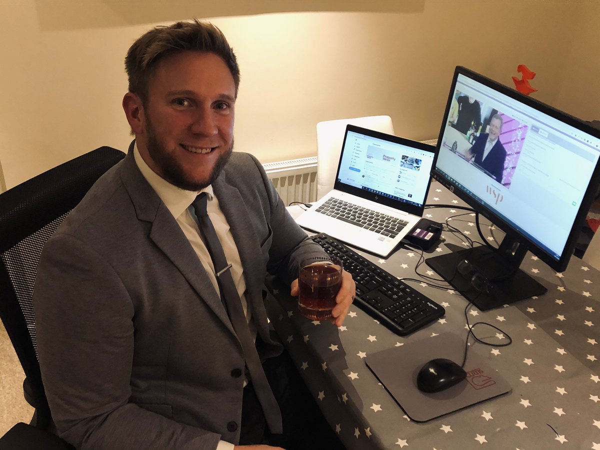 ...And the @PropertyAwards are Live! Wearing #silver for the 25yr anniversary, @PropertyWeek digital editor Chris is particularly enjoying the @BeyondBrigade cocktail tutorial! #PropertyAwards25