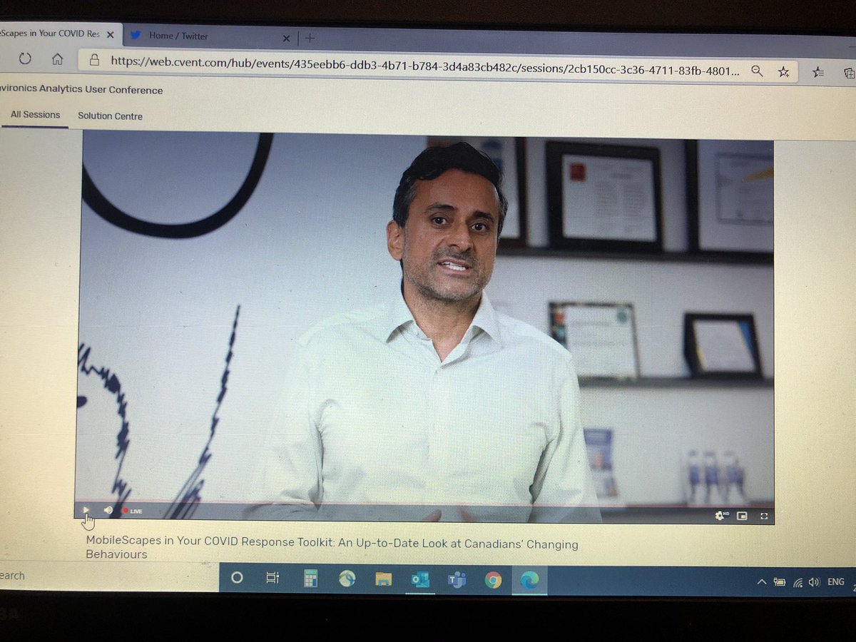 AllenDavidov's tweet image. If you’re at @EnvironicsA #EUC2020, check out @RupenSeoni’s presentation “Mobile in your COVID Response Toolkit: an up-to-date look at Canadians’ changing behaviours”. #MobileMovement #BehaviourChanges #Insights #DataForGood