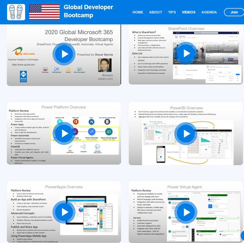 ozkary's tweet image. #MS365DevBootcamp Videos from the Global Microsoft 365 Developer Bootcamp are now online.  Thanks to @Microsoft365 for sponsoring this event @Microsoft365Dev #PowerApps #PowerAutomate #powerbi #chatbots @SharePoint #mvpbuzz
bootcamp.ozkary.com/#video