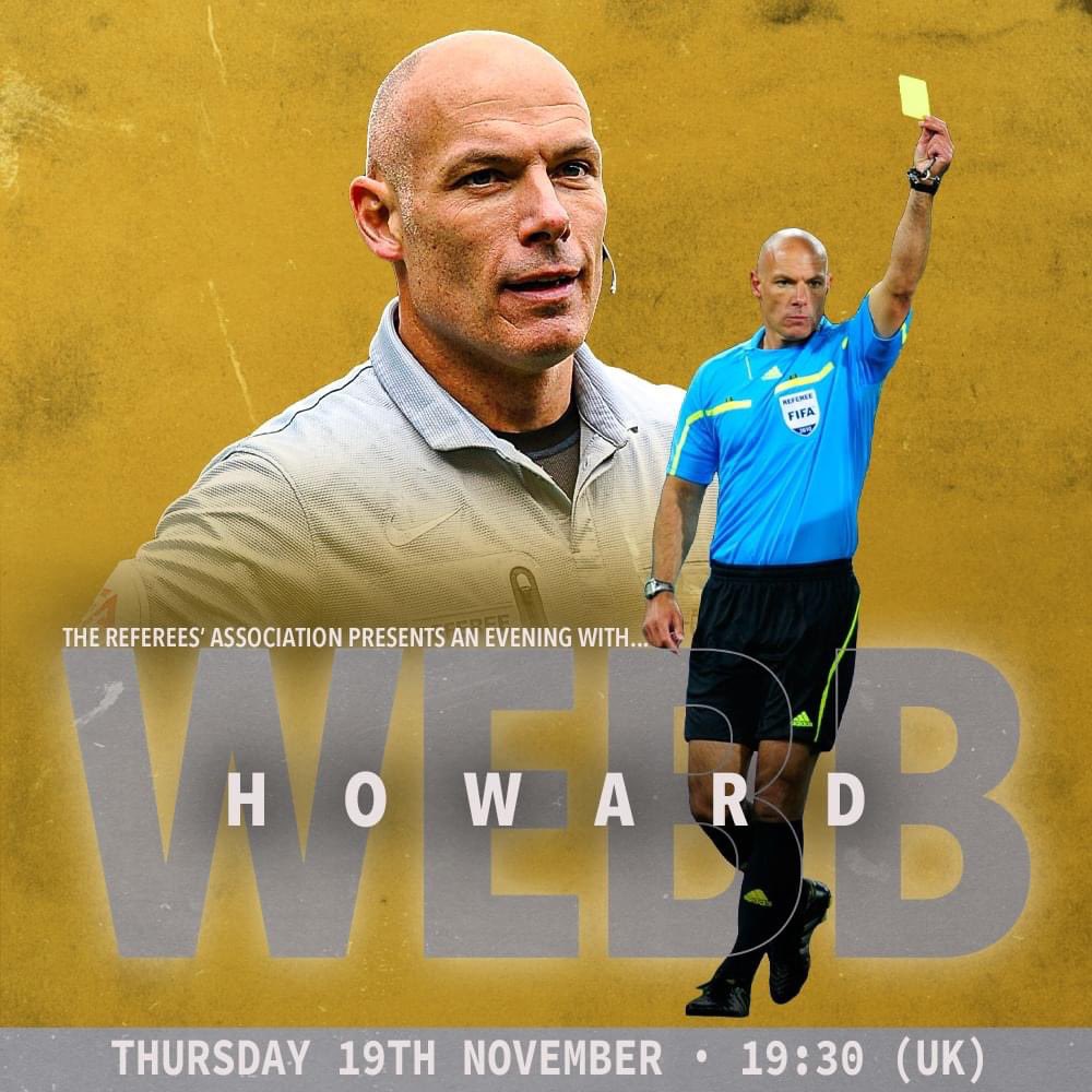 RefsAssociation's tweet photo. 𝘼𝙣 𝙀𝙫𝙚𝙣𝙞𝙣𝙜 𝙬𝙞𝙩𝙝 𝙃𝙤𝙬𝙖𝙧𝙙 𝙒𝙚𝙗𝙗

🗓Thursday 19th November
⏰19:30 (UK)
📍Zoom

See you in an hour🤝 https://t.co/BY67XdZ1kE