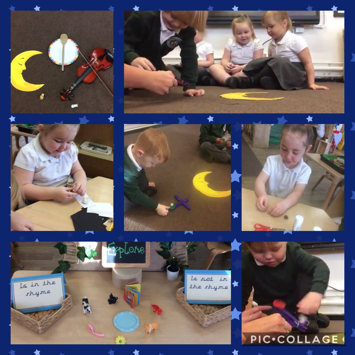 Mrsaspinall1's tweet photo. Today’s #nurseryrhymeweek focus was ‘Hey Diddle Diddle’. We made our own cows and catapults to make them ‘jump over the moon’ @StJosephStBede #sjsbEYFS #sjsbScience #sjsbSTEM #sjsbEnglish #sjsbMaths @worldrhymeweek https://t.co/p2Uhi3cQtb
