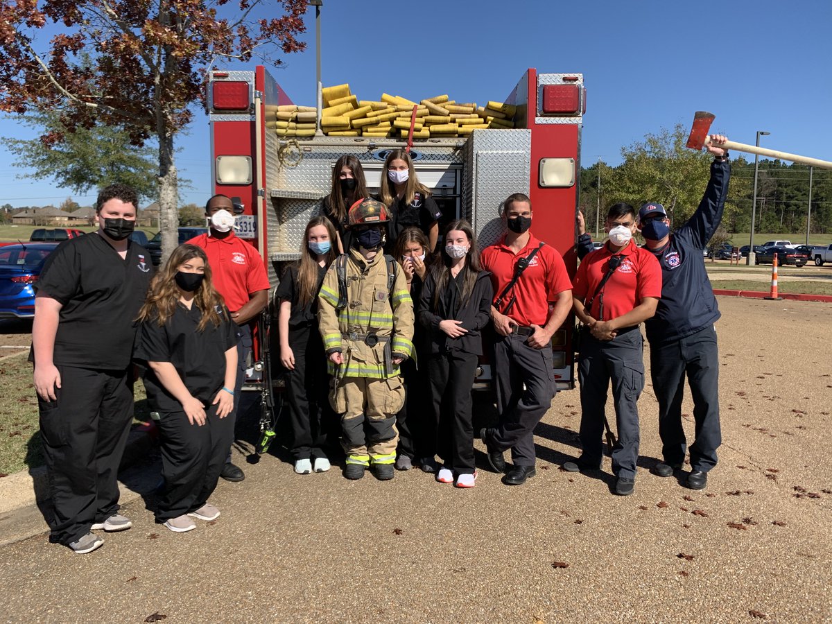 BulldogsBHS's tweet photo. Health Science 1 students enjoyed Fire Safety with the Brandon Fire Department last week. Thank you so much for your service and time! https://t.co/LkeDv9tnrK