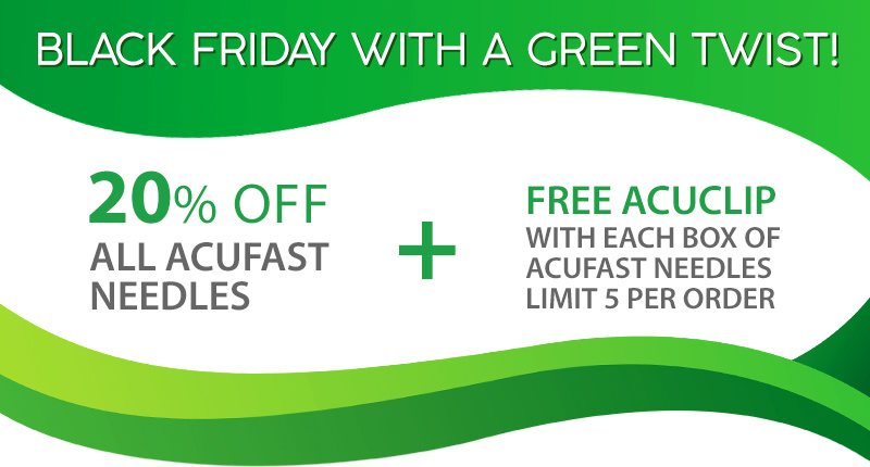 EasternCurrents's tweet image. Early Black Friday With a Green Twist Sale is On! 💚🌲🌳 GO GREEN AND SAVE 20% on All Acufast Needles! Plus Get a FREE Acuclip with each box of Acufast Needles! Shop Now &amp;gt;&amp;gt; ow.ly/jdKg50CpqyG