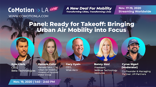 Today at <a href="/LA_CoMotion/">CoMotion - Please follow @CoMotionNEWS</a> don't miss one of our co-founders &amp; managing partners, Cyrus Sigari, as he moderates, Ready for Takeoff: Bringing Urban Air Mobility into Focus, w/ Gary Gysin, Bonny Simi, Pamela Cohn &amp; Kyle Clark from 1:40 - 2:40pm PT! comotionla.com <a href="/UPPartnersVC/">UP.Partners</a>