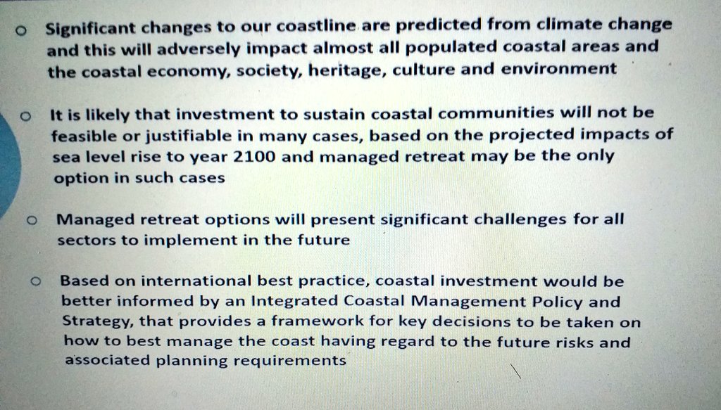 anthonybrog's tweet photo. @GeolSurvIE #Geoscience2020 policy conf hears no integrated coastal zone plan in #Ireland despite 2 million people within #5kmlimit of coast &amp; increased threat of #climatechange driven flooding &amp; #coastalerosion Managed retreat may be only viable option @opwflooding @ccatproject https://t.co/qY3MRAPAr4