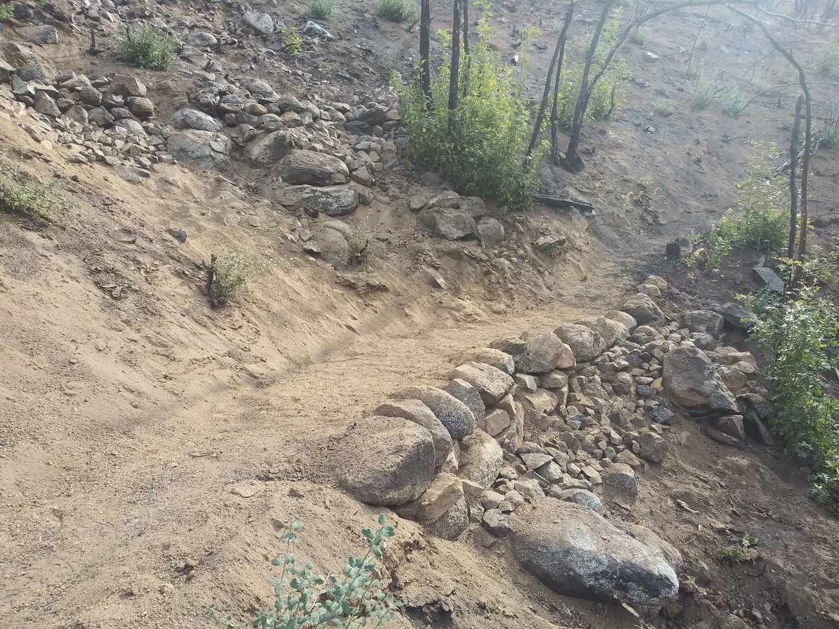 CCNM101's tweet photo. The results of hard work! Here we have an amazing rock wall built by crew 534 with the help of some four legged friends.  Crew 534 traveled from Las Cruces to the @TontoForest to help with some trail work after the Bush Fire. #gettingsthingsdone #trails #CCNM #mules https://t.co/jIQc3COBSQ