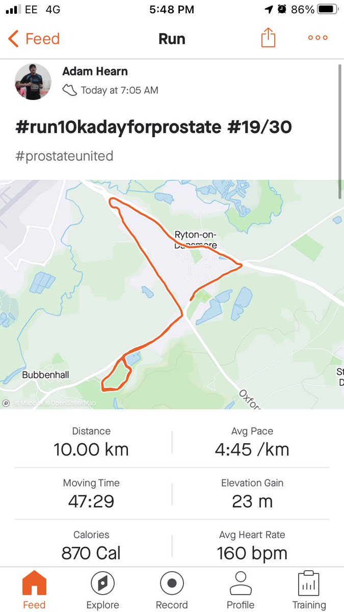 apmHearn's tweet photo. ✅ Day 19/30 - 47:29
Very heavy legs
Over £31,000 so far 🤩
Please join us @prostateunited and support @ProstateUK by donating: https://t.co/EmpPmuKqaW
#run10kadayforprostate https://t.co/7ORy0TSfvA