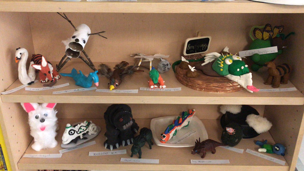 PEESMsD's tweet photo. Students in 6D created some interesting animals for their animal adaptations project. Very creative! https://t.co/v9kG6zvNS1