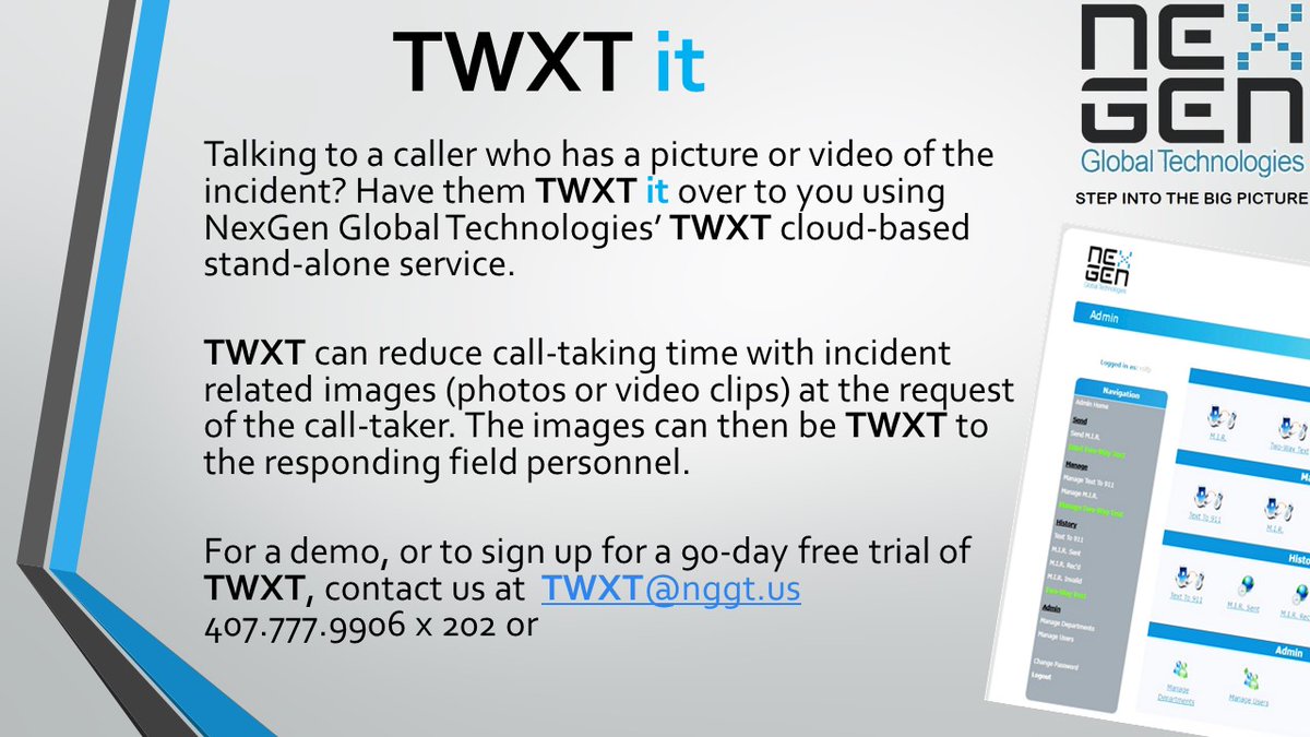 TWXT it! Email us today twxt@nggt.us