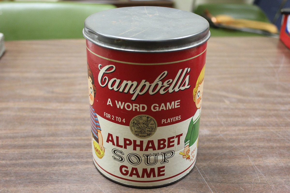 ChamplainMuseum's tweet photo. #throwbackthursday Does anyone remember this?? Campbell's Alphabet Soup Game.  Donated to the Museum in 2014.  Part of our toys and games collection. https://t.co/j9KQsErvfU