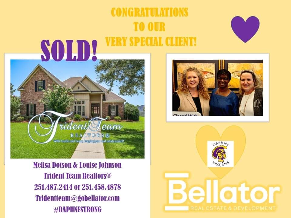 MelisaDotson11's tweet photo. So happy for our client.💜💛🏈🏡 #DAPHNESTRONG #daphne #RealEstate https://t.co/APvFoNu9ru