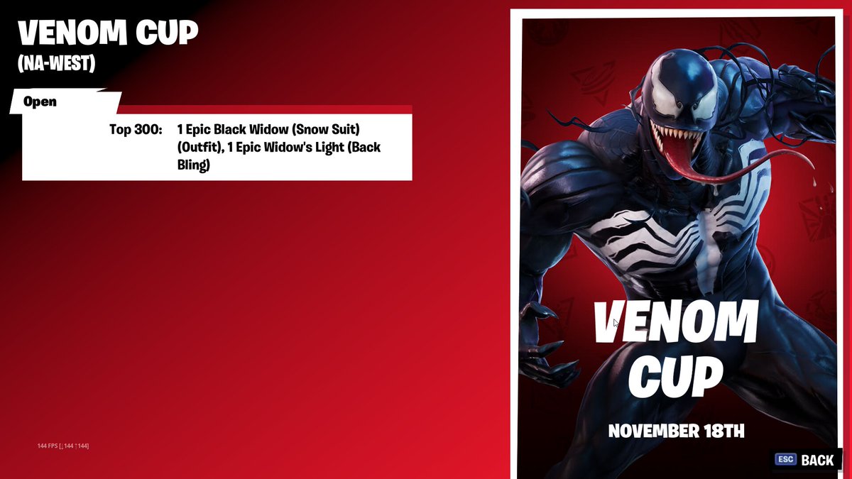 Ifiremonkey On Twitter The Venom Cup Has Given Players The Black Widow Snow Suit Skin And Back Bling Instead Of The Venom Set Due To An Issue