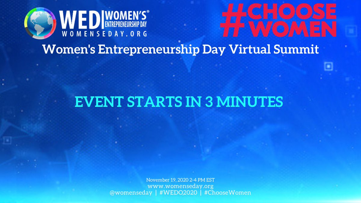 womenseday's tweet photo. Don't forget! We're three minutes away from launching our WEDO VIRTUAL SUMMIT with some of the most briliant contributors to women's REPRESENTATION in Business!
#WED2020 IS HERE! #WED2020 #ChooseWomen #WOMENSEDAY https://t.co/xMIVszJsa3