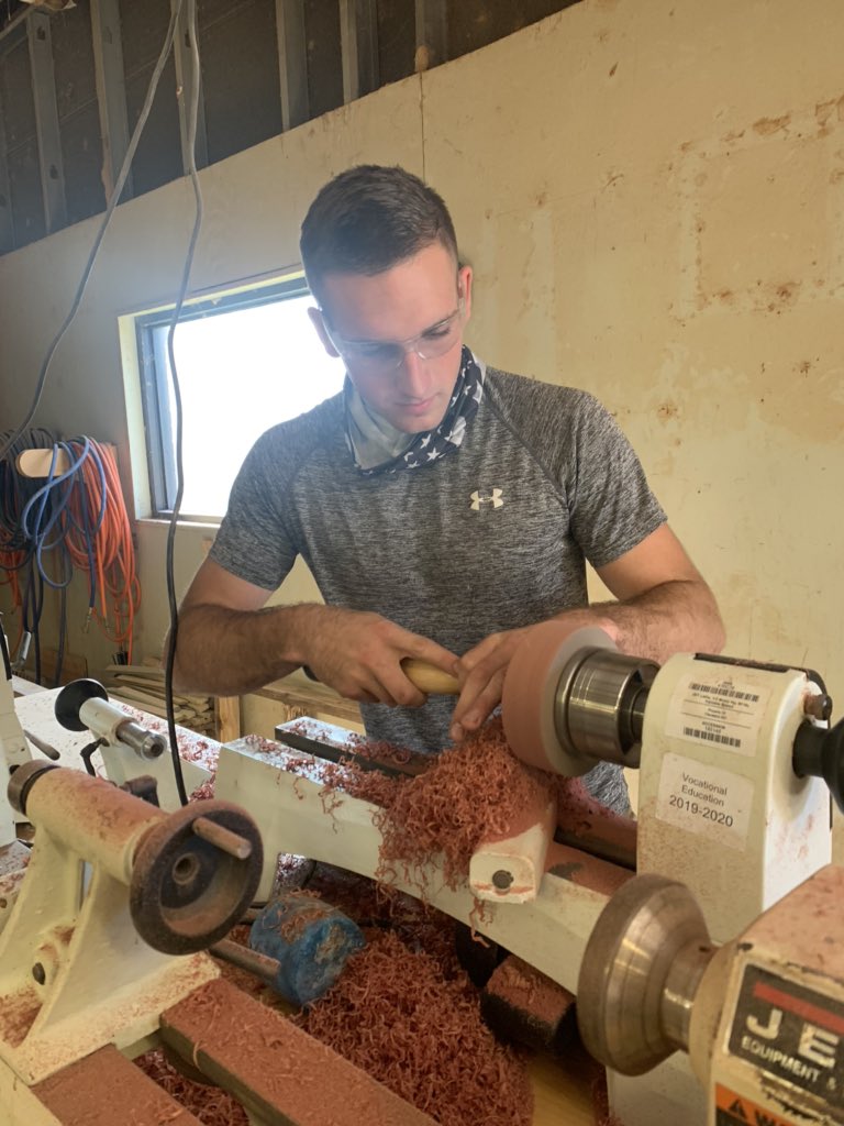 Derek is practing skills learned in construction class. #IndianPride #Just4Kids #WereGoingPlaces <a href="/ClevelandISDTX/">Cleveland ISD</a> <a href="/WEARECHSINDIANS/">Cleveland High School Indians</a>