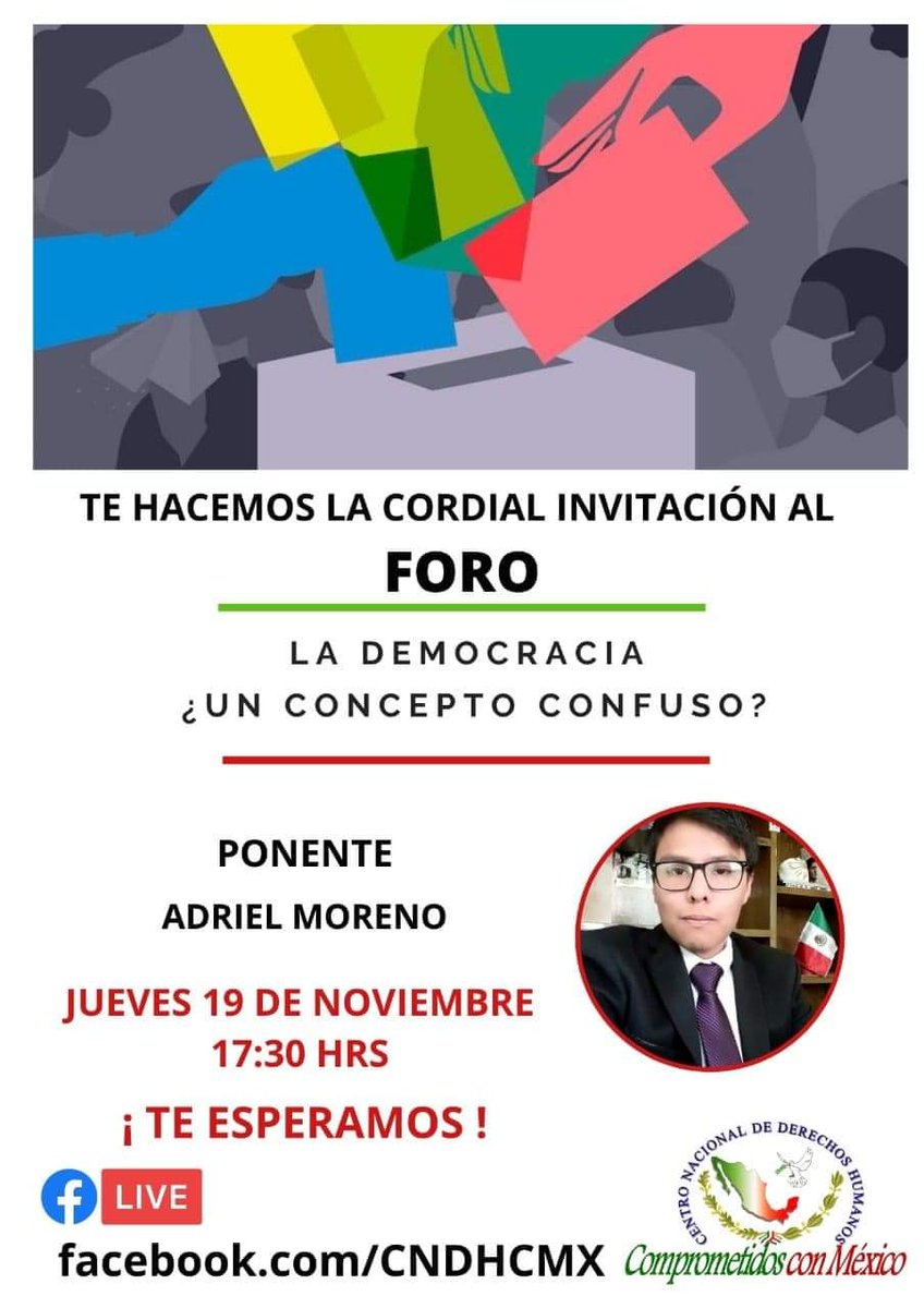 CNDHC_Mx's tweet photo. Acompáñanos al foro Hoy a las 17:30 Hrs.
#DDHH #HacemosValerTusDerechos https://t.co/AqfVb340Yz