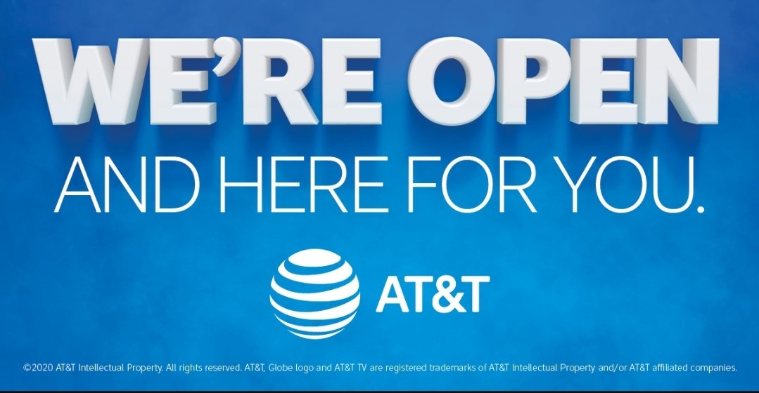Yes, we're open! Come see us at 4912 Milan Road in Sandusky for any of your AT&amp;T needs!