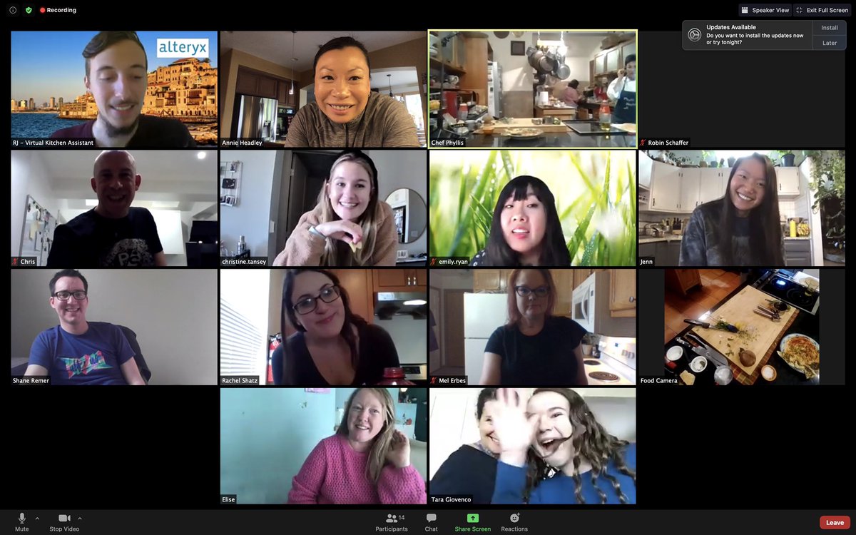 headley_annie's tweet image. So much fun with the @alteryx team today - virtual cooking class! #togetherwesolve #togetherwecook