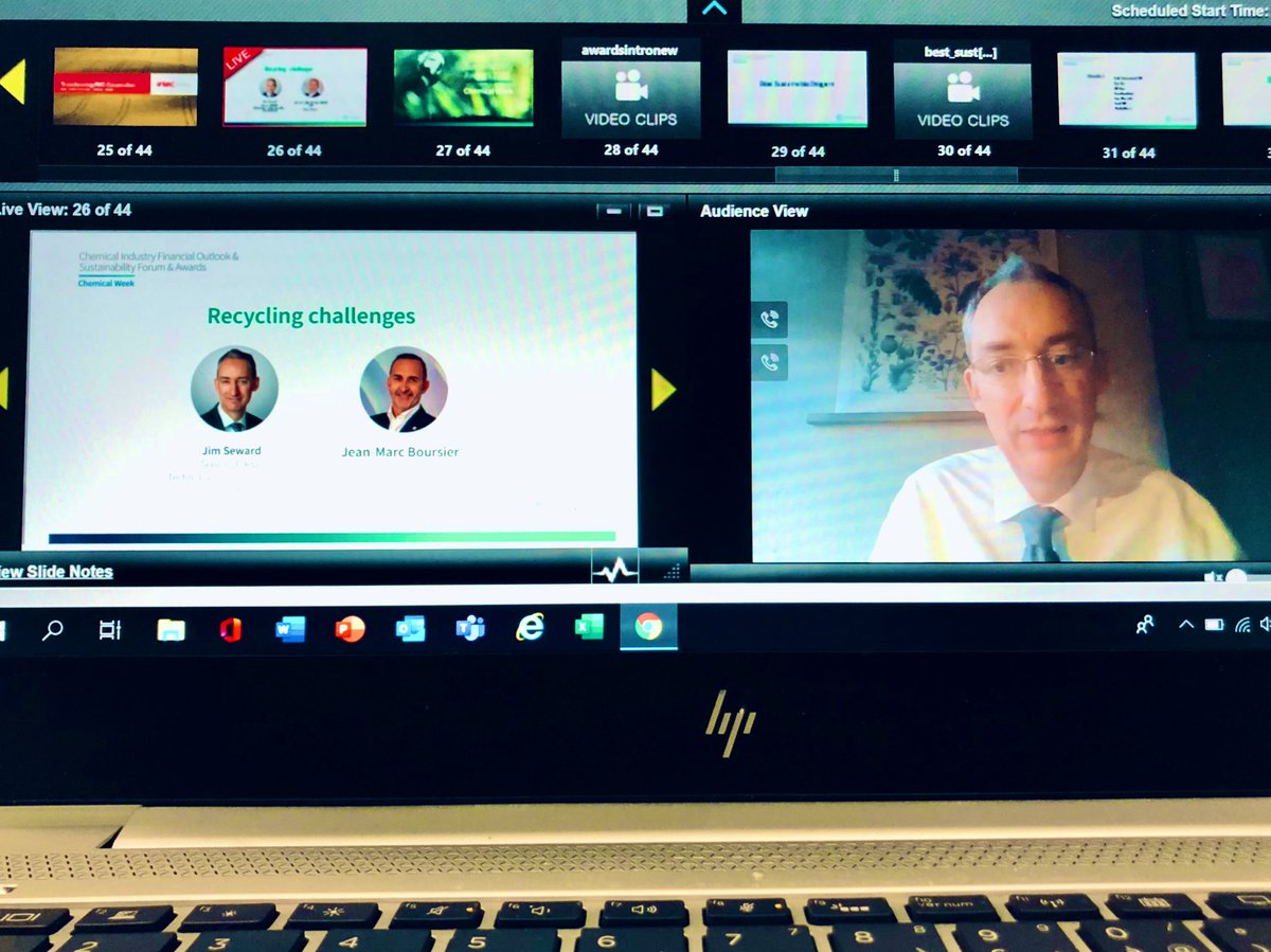 JmBoursier's tweet photo. Thanks Jim Seward @LyondellBasell for the invitation to the 2020 #ChemWeek 🙏

#Plastic end of life is a burning issue that needs: 
1️⃣ Cooperation
2️⃣ Innovation

And I am delighted that our promising partnership in #QCP ticks those 2 boxes 🤝

 #SUEZ #AEPW https://t.co/IQyifubC4Y