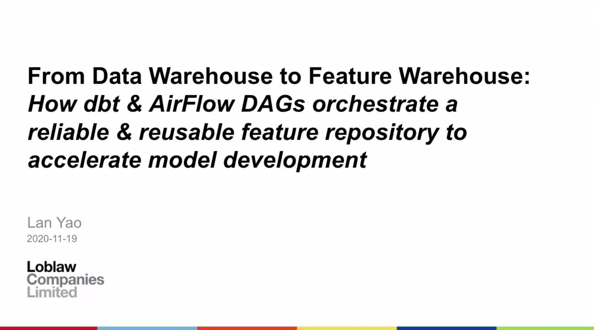 TMLS_TO's tweet image. Why are data discovery and data generation the most challenging pieces before putting ML solutions in production?

Join Lan Yao, Data Scientist at @loblawdigital to learn about &quot;Data Warehouse to Feature Warehouse: How DBT &amp;amp; AirFlow&quot;.

#TMLS2020